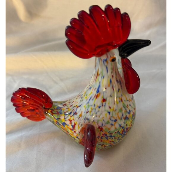 6" Glass Rooster Hobby Lobby No chips Hand Blown Art Glass - Picture 3 of 7